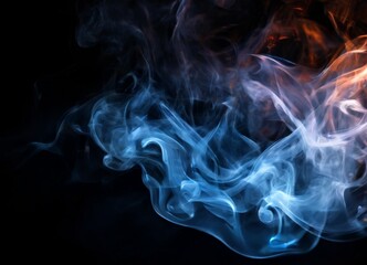 Fototapeta premium close up blue and orange smoke