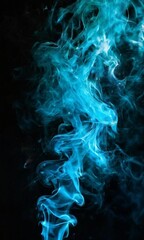 Obraz premium blue smoke on black background