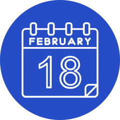 18 February Vector Icon Design