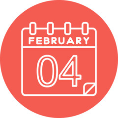 4 February Vector Icon Design