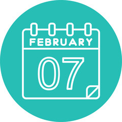 7 February Vector Icon Design