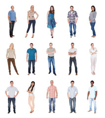 Obraz premium Diverse Team of Professionals dressed in Casual Attire Standing Together