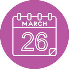 26 March Vector Icon Design