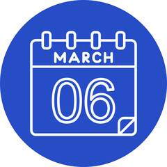 6 March Vector Icon Design