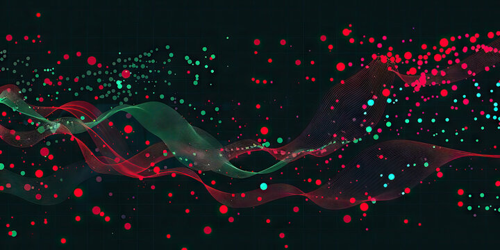 Financial Risk: A scatter plot with red and green dots, indicating areas of potential growth and threat to investments