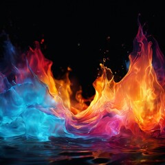 Fototapeta premium colorful fire wallpapers hd