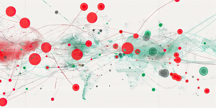 Financial Risk: A scatter plot with red and green dots, indicating areas of potential growth and threat to investments