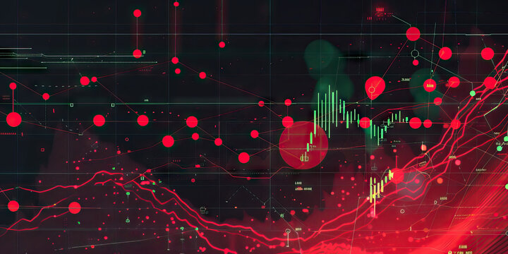 Financial Risk: A scatter plot with red and green dots, indicating areas of potential growth and threat to investments