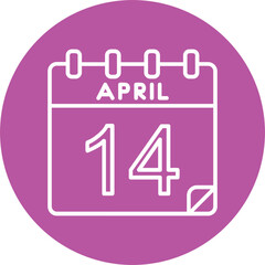 14 April Vector Icon Design