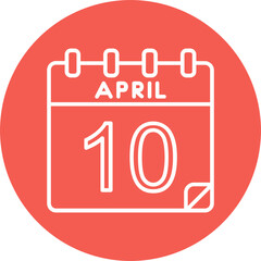 10 April Vector Icon Design
