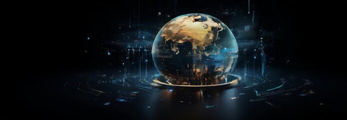 globe with glowing earth inside