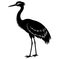 crane animal silhouette vector illustration