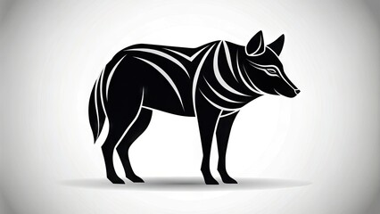 Fototapeta premium Stylish vector illustration of a minimalist animal silhouette icon in bold black outline, isolated on a white background, perfect for modern design and logos.