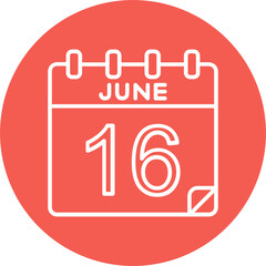16 June Vector Icon Design