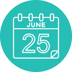 25 June Vector Icon Design