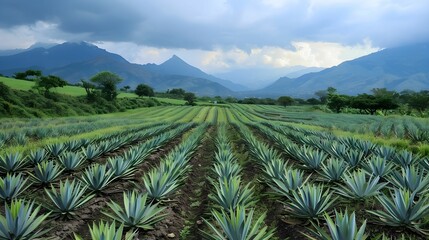 AGAVE PLANTATION. BACKGROUND. WALLPAPER  
