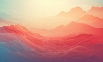 mountain landscape with bright sunset