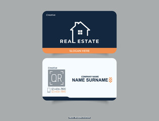 Real estate business card. For use in Presentation, Flyer and Leaflet, Cards, Landing. Broker Business Card.