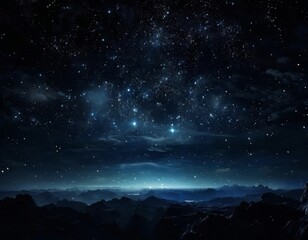 Fototapeta premium night sky with stars and mountain range