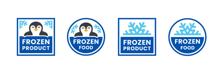 set of frozen food product labels