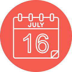 16 July Vector Icon Design