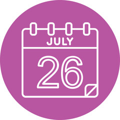 26 July Vector Icon Design