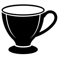 Cup Silhouette Art on White Background