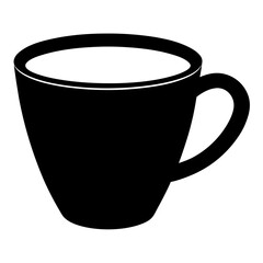 Cup Silhouette Art on White Background