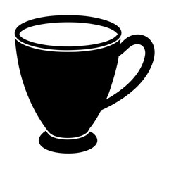 Cup Silhouette Art on White Background