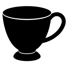 Cup Silhouette Art on White Background
