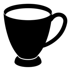 Cup Silhouette Art on White Background