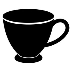 Cup Silhouette Art on White Background