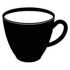 Cup Silhouette Art on White Background