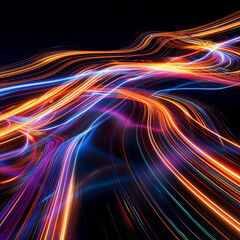 Colorful Neon Energy Flow symbolizing AI Data Transfer - Generativ AI