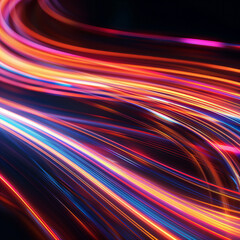 Colorful Neon Energy Flow symbolizing AI Data Transfer - Generativ AI