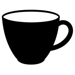 Cup Silhouette Art on White Background