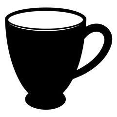 Cup Silhouette Art on White Background