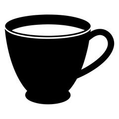 Cup Silhouette Art on White Background