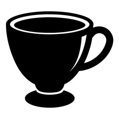 Cup Silhouette Art on White Background