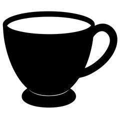 Cup Silhouette Art on White Background