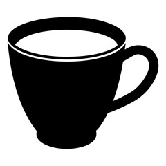 Cup Silhouette Art on White Background