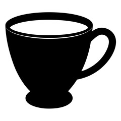 Cup Silhouette Art on White Background