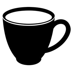 Cup Silhouette Art on White Background