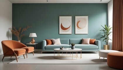 Photo interior modern design room 3d illustration