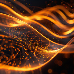 Golden Energy Flow symbolizing AI Data Transfer - Generativ AI