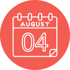 4 August Vector Icon Design