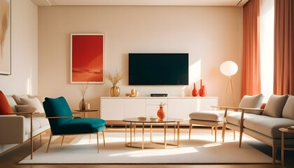 Photo interior modern design room 3d illustration
