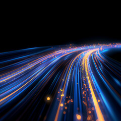 Blue and golden Energy Flow symbolizing AI Data Transfer - Generativ AI