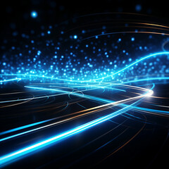 Blue and golden Energy Flow symbolizing AI Data Transfer - Generativ AI