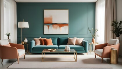 Photo interior modern design room 3d illustration